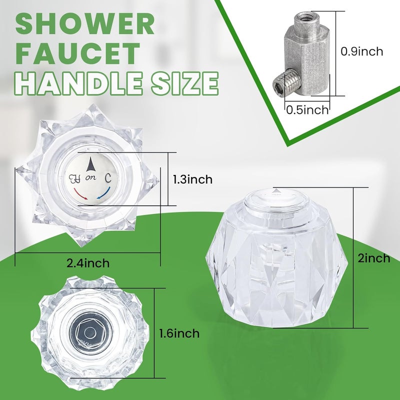 gcbcrit Shower Faucet Handle Replacement for RP41661, Replacement Shower Handle Compatible with Delta and Peerless Single Handle Tub Faucets, Clear Acrylic Shower Faucet Handle - Image 2