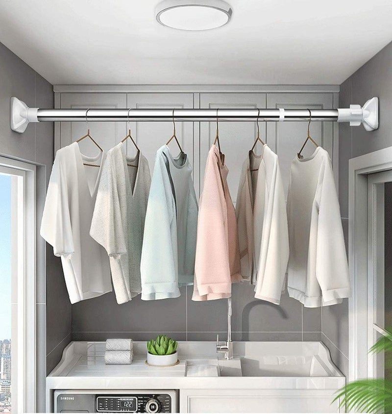 FASHION.HOME" Extendable and Shortened Stainless Steel Curtain Rod - Multi Use - No Drilling Installation - High Quality - Image 1