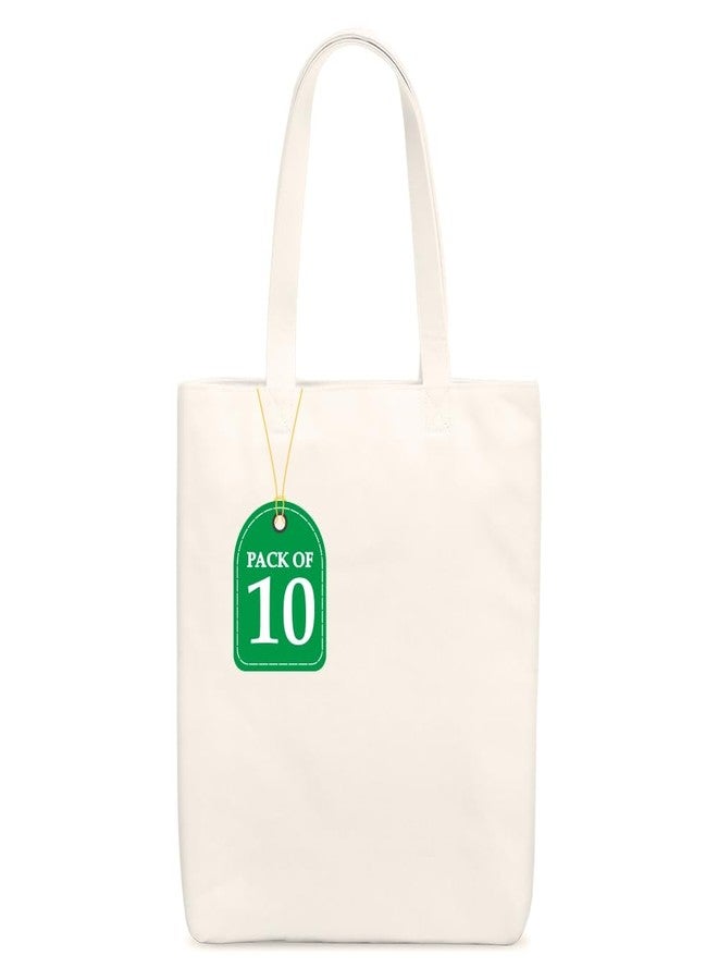 Roundsun Plain Canvas Vertical Tote Bag 300 GSM Cloth Magnet Button Closure Size 16 Height 14 Width Inches Multi-Purpose Bag Eco Friendly Pack of 10 - Image 2