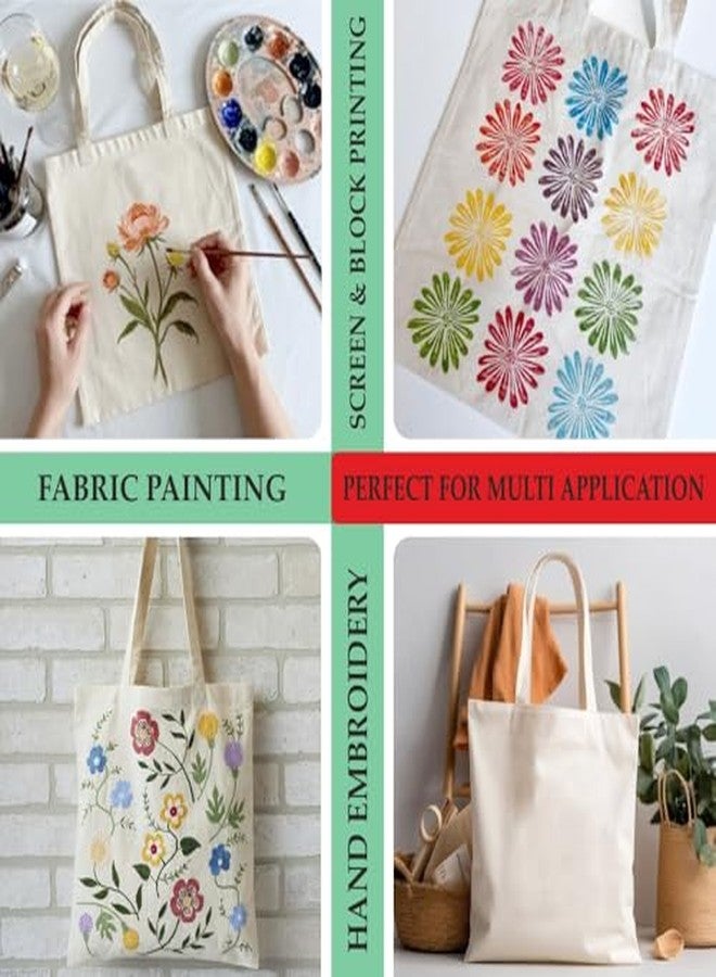 Roundsun Plain Canvas Vertical Tote Bag 300 GSM Cloth Magnet Button Closure Size 16 Height 14 Width Inches Multi-Purpose Bag Eco Friendly Pack of 10 - Image 4
