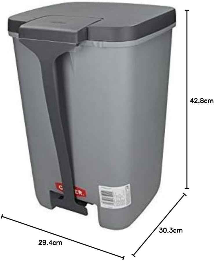 Curver ,Essentials,Small Garbage Bin,Cover with Pedal,20L,Gray Color. - Image 3