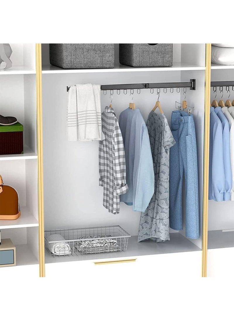 Telescopic Drying Rack, Foldable Aluminium Drying Rack, Wall Mounted Drying Rack, Rotatable Retractable 3-Part Non-Slip Clothes Rack 120.5cm x 9cm