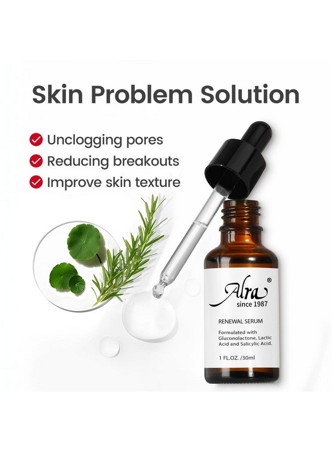 Alra Renewal Serum for Face, Exfoliating Facial Serum for Anti-Aging, Blackhead, Pores Minimizer, All-IN-ONE Night Serum Skincare Gifts for Women & Men, 1 fl oz - Image 4