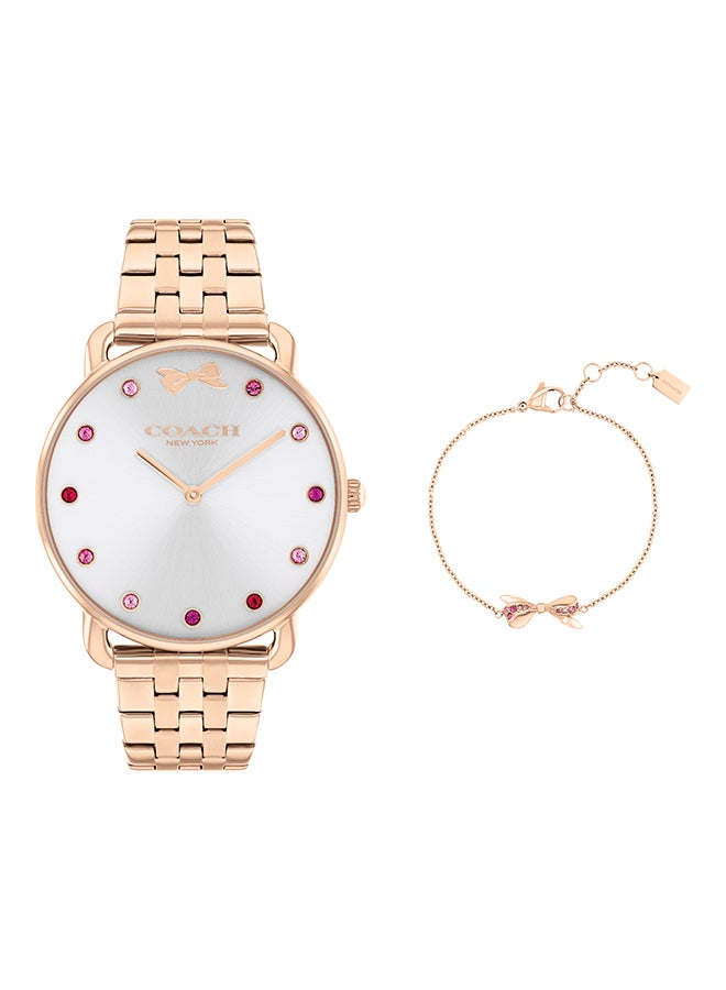 COACH WATCHES ROUND ANALOG WOMEN'S SILVER WHITE CASE WATCH - 14000127 - Image 1