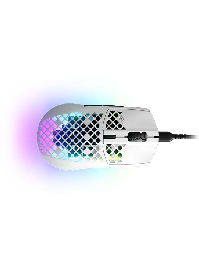 SteelSeries Aerox 3 Super Light Wired Gaming Mouse, 8500 CPI TrueMove Core Optical Sensor, Water Resistant Design, Universal USB-C Connectivity, White | 62603 - Image 4