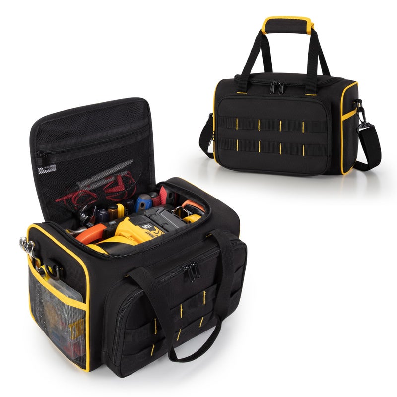 Marscamd 12-inch Tool Bag with Multiple Pockets, Heavy Duty Tool Tote for Men, Black - Image 1