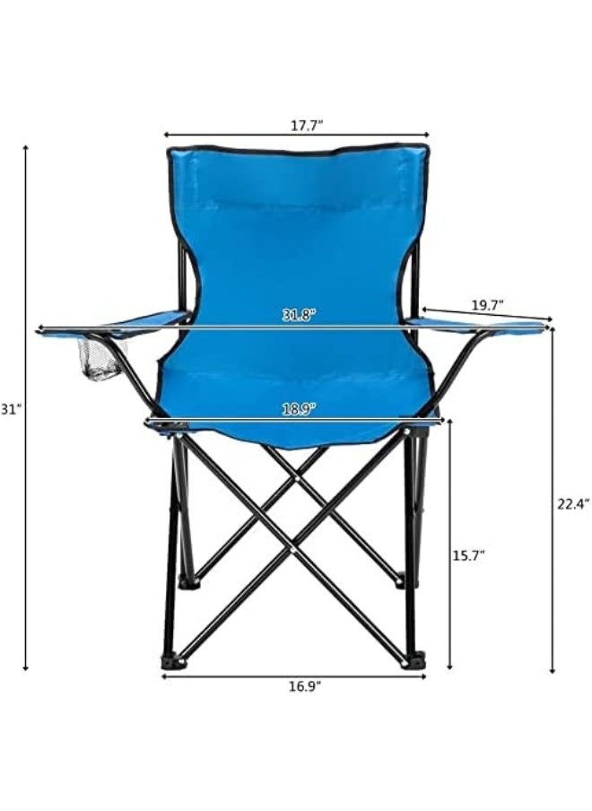 GO2CAMPS Foldable Camping Chair Heavy duty/Picnic chair/Out Door Hand Support with Cup Holder Carry Bag(Blue)  - Image 3