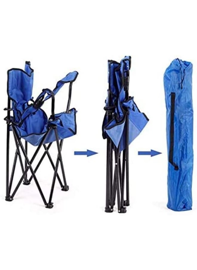 GO2CAMPS Foldable Camping Chair Heavy duty/Picnic chair/Out Door Hand Support with Cup Holder Carry Bag(Blue)  - Image 5