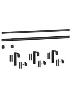 erorex Double curtain rod combination, black, 210-385 cm  - Image 3