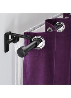 erorex Double curtain rod combination, black, 210-385 cm  - Image 4