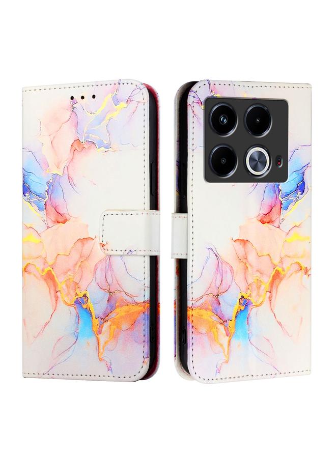 S-TOP Case For Infinix Note 40 5G PT003 Marble Pattern Flip Leather Phone Case - Image 2