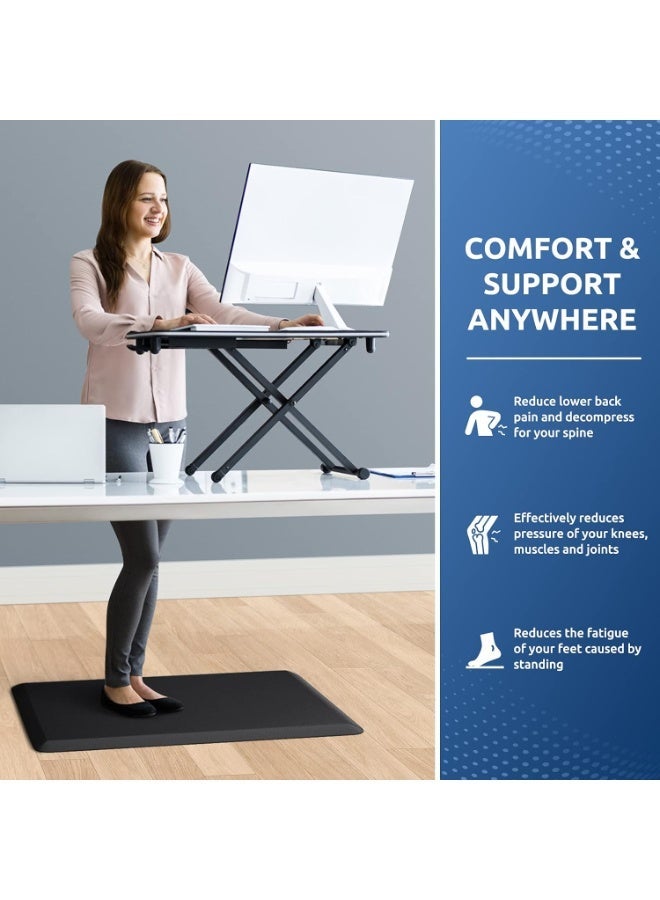 Kitchen Mat Cushioned Anti Fatigue Rug 17.3"x28" Waterproof, Non Slip, Standing and Comfort Desk/Floor Mats for House Sink Office (Black) - Image 3