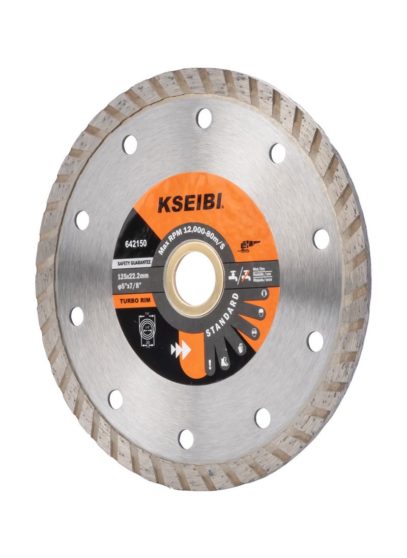 KSEIBI 7 Inch Sintered Diamond Discs Wave Turbo, Turbo Disc Cut Grind Sharpen Marble Concrete and Bricks 180mm, Super Thin Diamond Saw Blade for Cutting Porcelain Tiles, Granite, Marble, Ceramics.  - Image 2