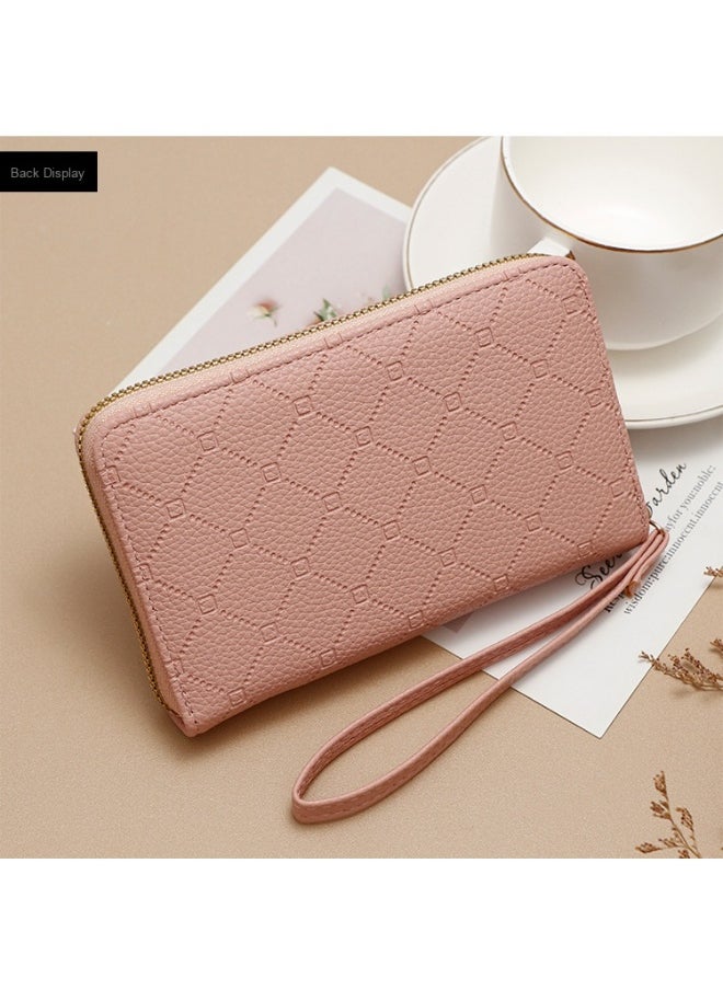 NIBEMINENT Women's Coin Purse Korean Version Simple Large Capacity Card Bag Zipper Hand Bag Mobile Phone Bag Driver's License Document Bag  - Image 2