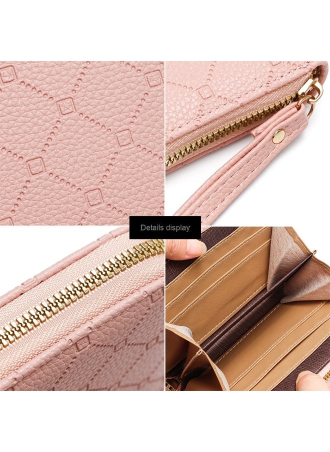 NIBEMINENT Women's Coin Purse Korean Version Simple Large Capacity Card Bag Zipper Hand Bag Mobile Phone Bag Driver's License Document Bag  - Image 3