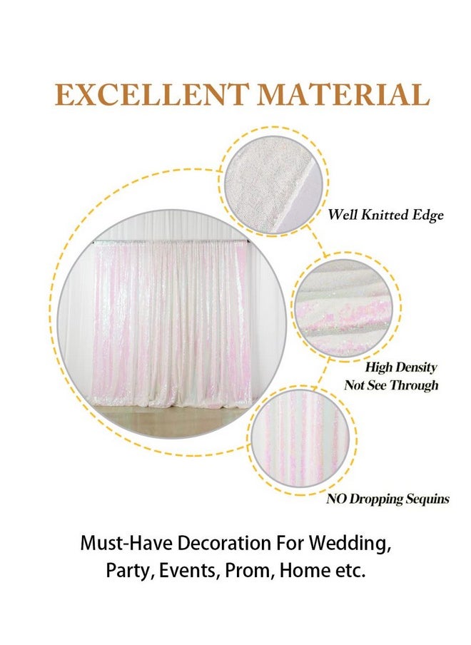 ShinyBeauty 4Ftx6Ft Sparkly Sequin Photo Backdrop Photo Booth Photography Backdrop Diy Photobooth Wedding Backdrop Sparkle Backdrop Grad Party Birthday (Iridescent White)  - Image 5