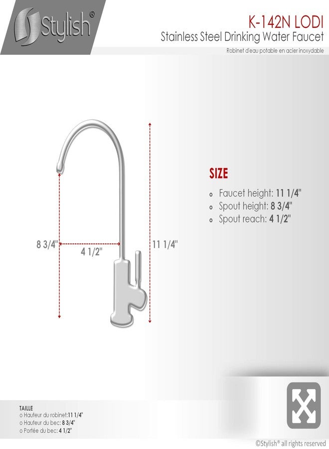 Stylish Drinking Water Faucet 360 Degree Swivel Spout High Arch Single Handle Drip Free Stainless Steel Cartridge Reverse Osmosis Faucet Matte Black, K-142N - Image 4