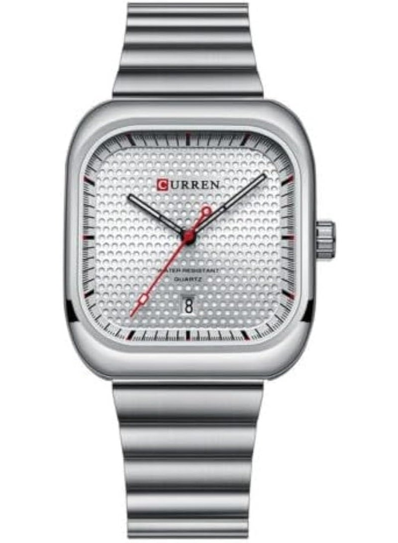 Curren 8460 Casual Steel Strap Square Men Quartz Watch Japan Movement - Image 1