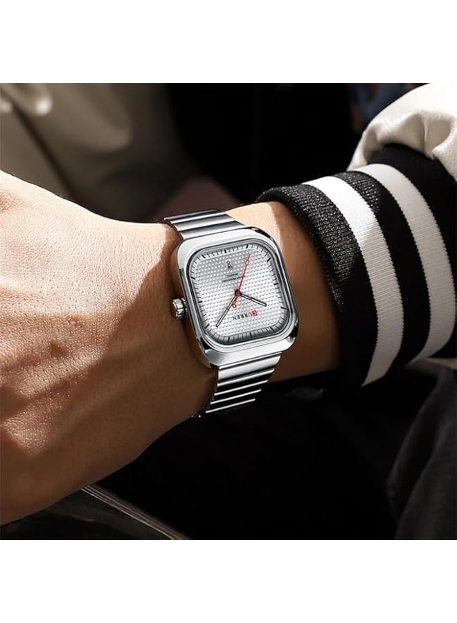 Curren 8460 Casual Steel Strap Square Men Quartz Watch Japan Movement - Image 4