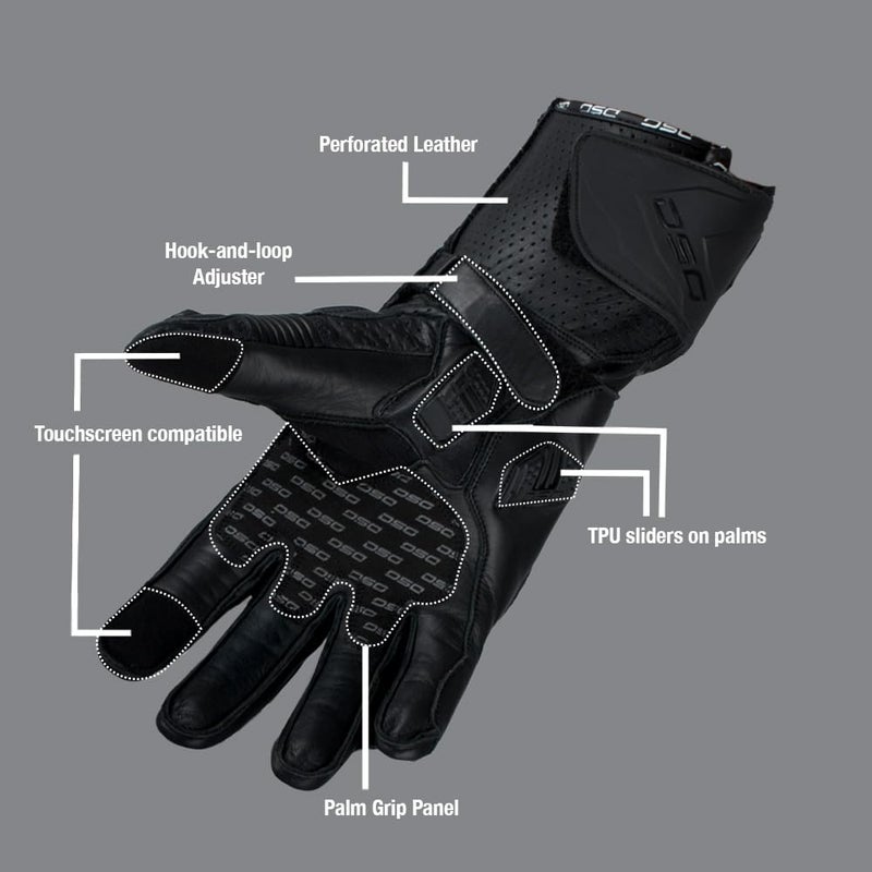 DSG Race Pro Sport Riding Gloves : Black Red (Size-2XLarge) - Image 4