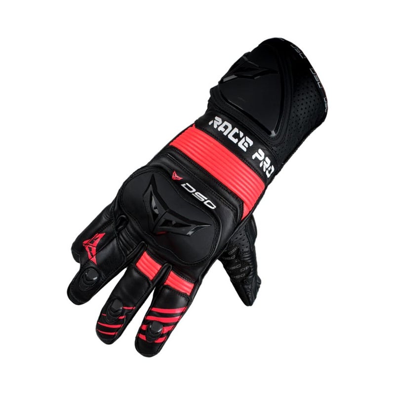DSG Race Pro Sport Riding Gloves : Black Red (Size-2XLarge) - Image 1