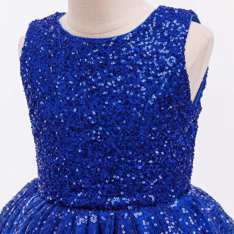 DPKM Flower Girls Sequin Dress Bridesmaid Sparkle Formal Wedding Party Birthday Kids Pageant Princess Prom Ball Gown - Image 5