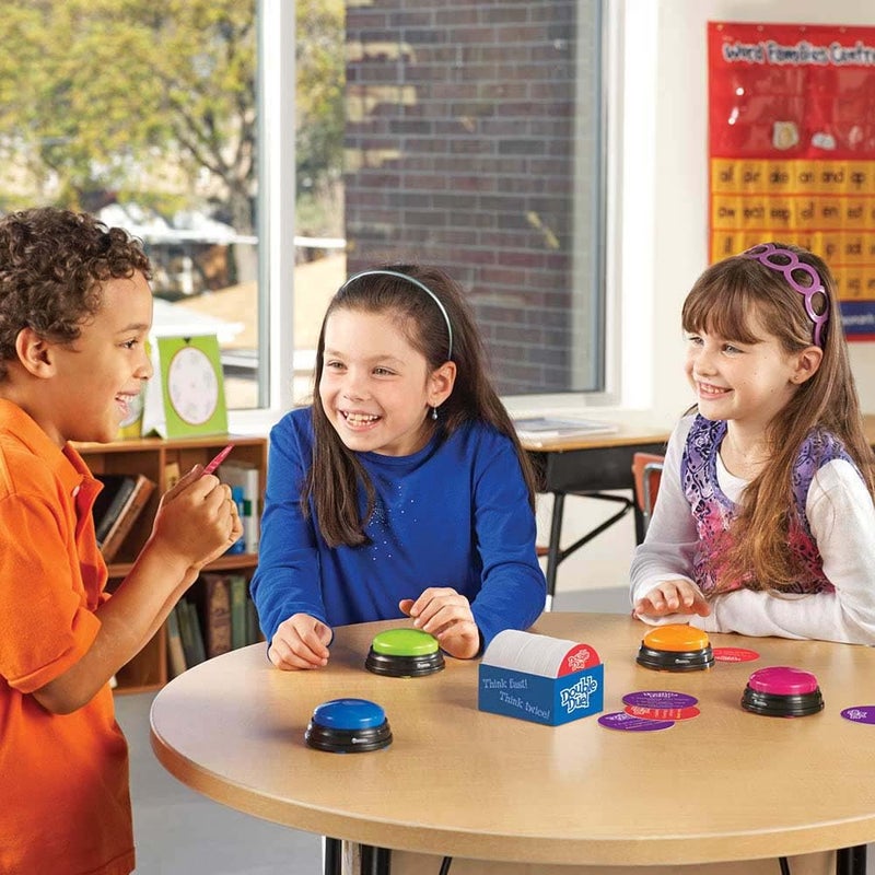 Learning Resources Recordable Answer Buzzers - Set of 4, Ages 3+ | Pre-K Personalized Sound Buzzers, Recordable Buttons, Game Show Buzzers, Perfect for Family Game and Trivia Nights - Image 2