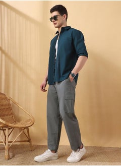 Dennis Lingo Stone 100% Nylon Solid Pattern Straight Fit Trouser for Men Full Bottom Body Wear Cargo Button Closure Woven Weave Mid Rise Waist - Perfect for Lifestyle Occasions  - Image 1
