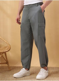 Dennis Lingo Stone 100% Nylon Solid Pattern Straight Fit Trouser for Men Full Bottom Body Wear Cargo Button Closure Woven Weave Mid Rise Waist - Perfect for Lifestyle Occasions  - Image 5