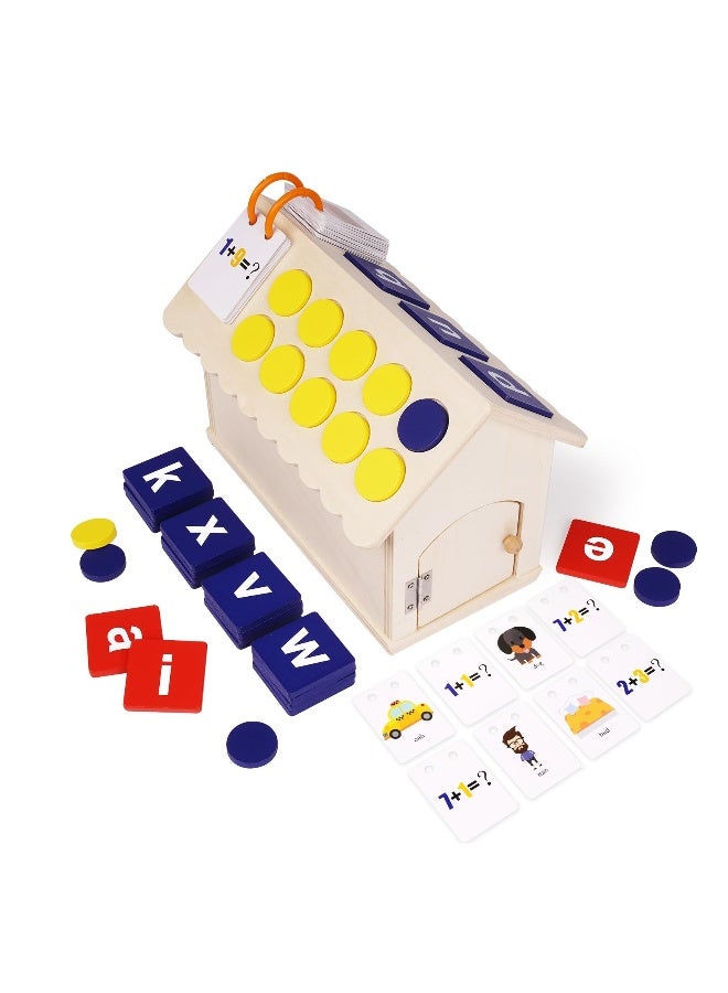 Educational Wooden Alphabet Spelling Blocks for Kids, Montessori Addition and Subtraction Games, Perfect Gift for Preschool and Kindergarten - Image 1