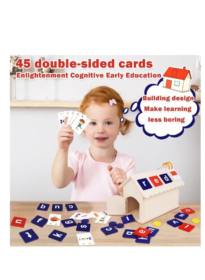 Educational Wooden Alphabet Spelling Blocks for Kids, Montessori Addition and Subtraction Games, Perfect Gift for Preschool and Kindergarten - Image 3