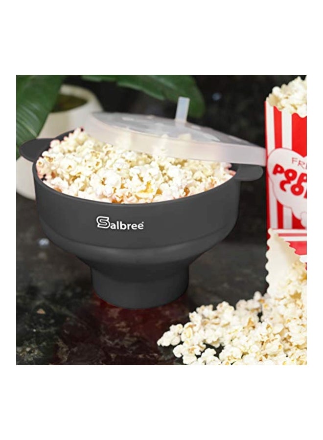 Salbree The Original Salbree Collapsible Silicone Microwave Popcorn Popper Maker Machine, Microwavable Bowl Holds 16 Cups, Uses Hot Air and Oil Always Optional - The Most Colors Available (Black) - Image 4