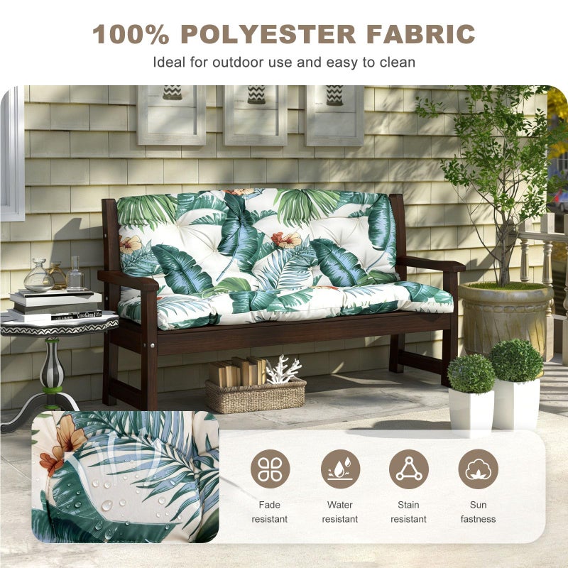 NANGELRN Porch Swing Cushion with Backrest,Waterproof Bench Cushion for Outdoor Furniture,2-3 Seater Replacement Thickened swing cushion with Ties,Patio,Outdoor,Backyard and Garden (Hawaiian Flower,40x40") - Image 2