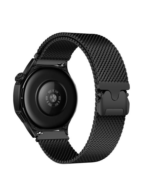 For HuaweiGT5/4 Magnetic Steel Belt Parachute Magnetic Buckle Milanese Strap For XiaomiFor SamsungWatch7-Color:2#Black D-Specifications:18mm