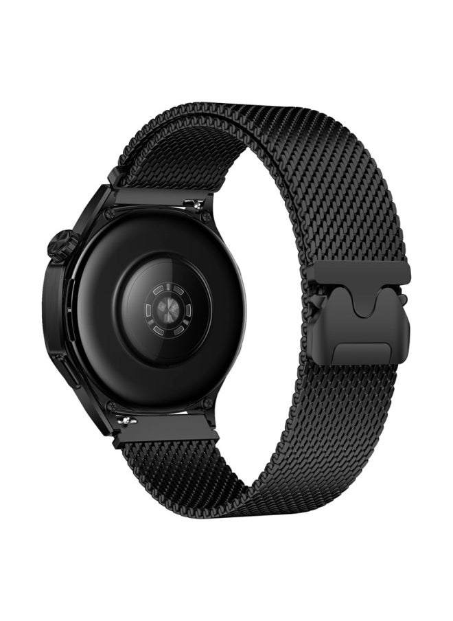 Generic - For HuaweiGT5/4 Magnetic Steel Belt Parachute Magnetic Buckle Milanese Strap For XiaomiFor SamsungWatch7-Color:2#Black D-Specifications:18mm - Image 1