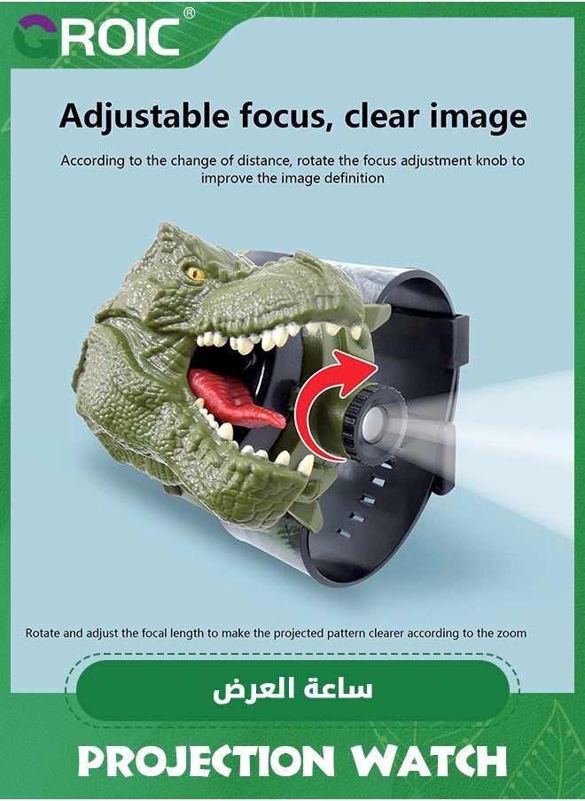 GROIC Kids Watch with 24 Dinosaur Projection Patterns Cartoons Kids Digital Wrist Watch Toys with Adjustable Strap Projector Watch  - Image 2