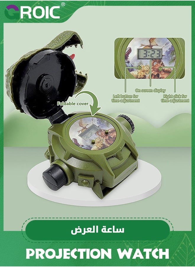 GROIC Kids Watch with 24 Dinosaur Projection Patterns Cartoons Kids Digital Wrist Watch Toys with Adjustable Strap Projector Watch  - Image 3