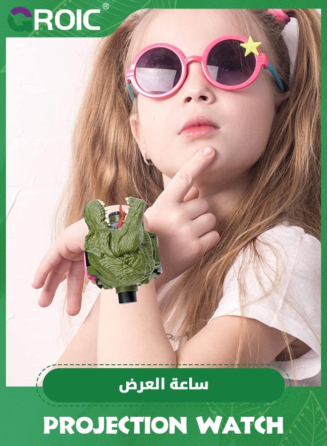 Kids Watch with 24 Dinosaur Projection Patterns Cartoons Kids Digital Wrist Watch Toys with Adjustable Strap Projector Watch