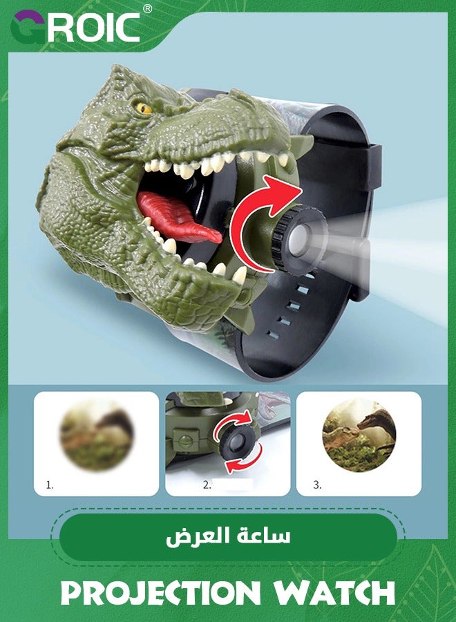Kids Watch with 24 Dinosaur Projection Patterns Cartoons Kids Digital Wrist Watch Toys with Adjustable Strap Projector Watch