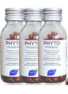 Phyto Phyto Natural Hair Growth Vitamins Strength and Shiny Hair - 120 Capsules Pack of 3  - Image 1