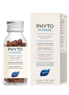 Phyto Phyto Natural Hair Growth Vitamins Strength and Shiny Hair - 120 Capsules Pack of 3  - Image 2