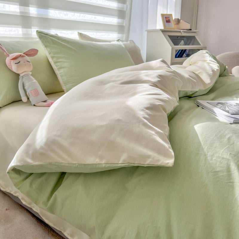 Four-Piece Bedding Set For Beds, Brushed Duvet Cover, Solid Color Three-Piece Set, Direct Sale From Manufacturer, Ins Style - Image 1