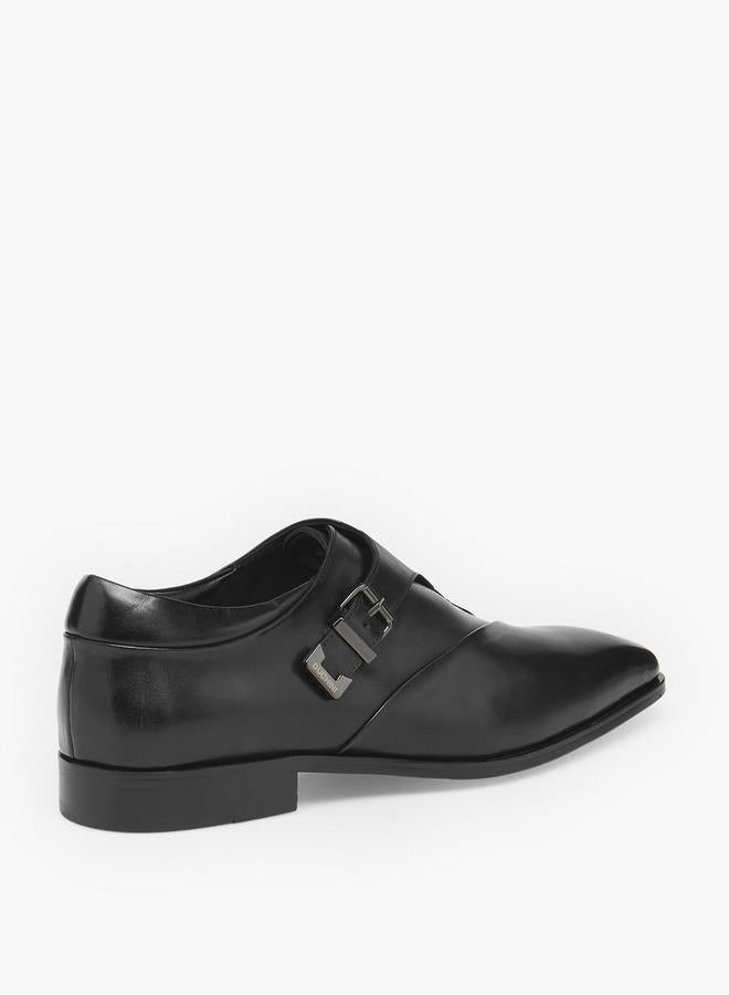 DUCHINI Men Buckled Leather Monk Shoes - Image 1