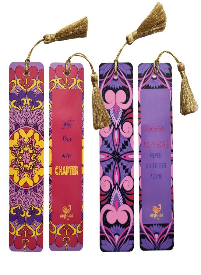 Ambiyaa Handmade Mandala Bookmarks Set of 8 Bookmarks with Tassel - Image 3