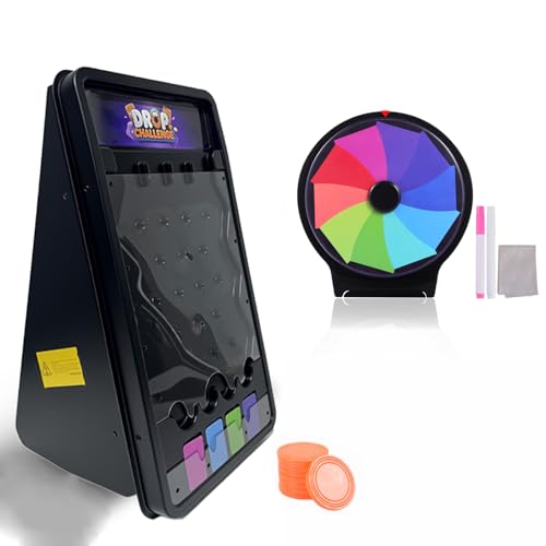 Hooomyai Plinko Board Set Mini Tabletop Prize Wheel 10 Spinner Wheel 25x14 Plinko Drop Board Fortune Spinning Playing Game Eagle Foldable Stand Disk for Carnival Tradeshow Party - Image 5