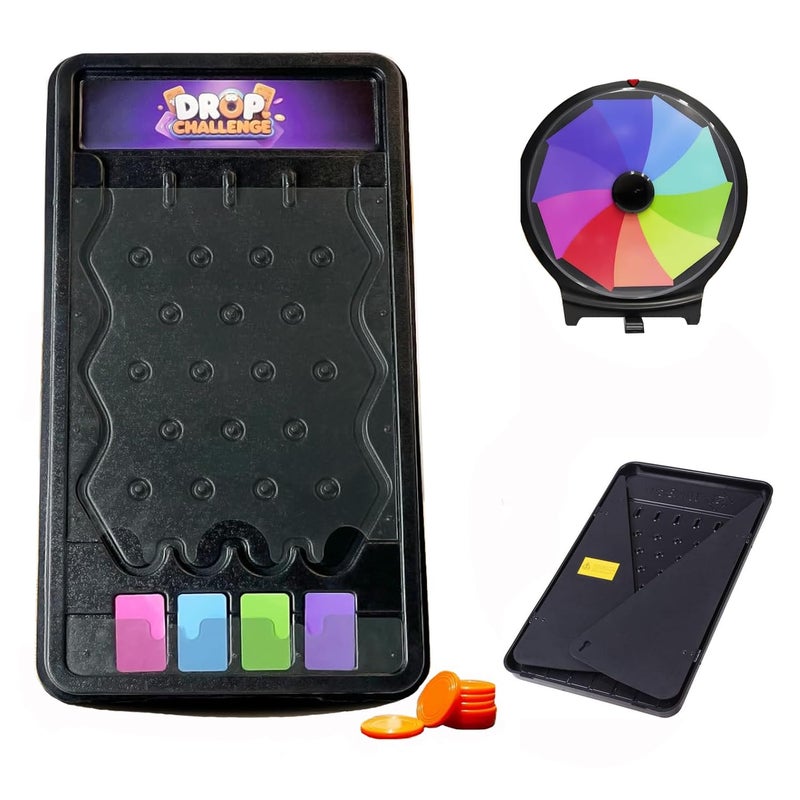 Hooomyai Plinko Board Set Mini Tabletop Prize Wheel 10 Spinner Wheel 25x14 Plinko Drop Board Fortune Spinning Playing Game Eagle Foldable Stand Disk for Carnival Tradeshow Party - Image 3