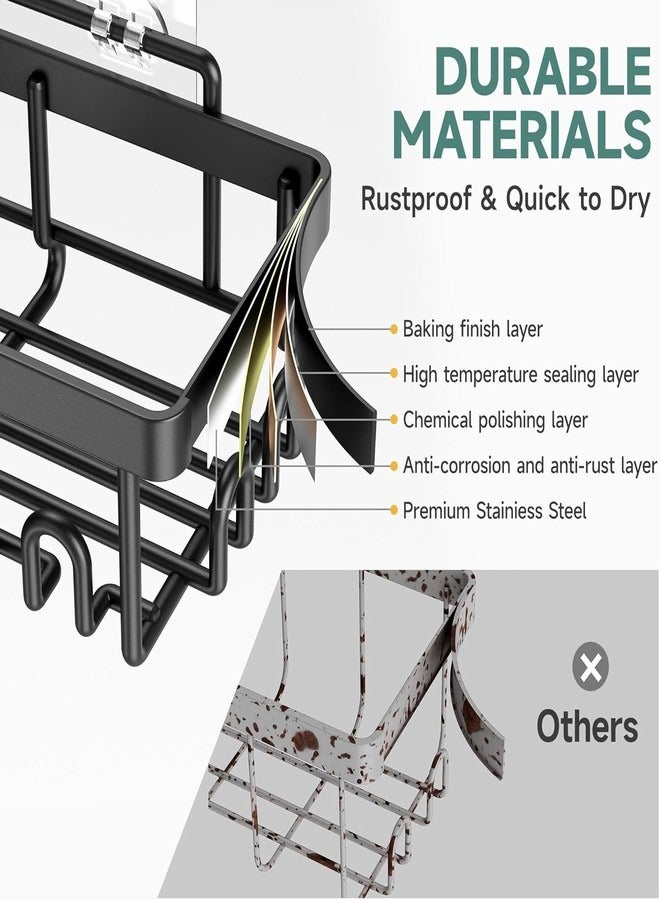 Tiokkss Stainless Steel Shower Caddy 6-Pack, No Drilling Adhesive Rustproof Shelves Rack with Soap Holder, Large Capacity Bathroom Organizers and Storage, Wall-Mounted Kitchen & Home Decor, Bath Decor  - Image 4
