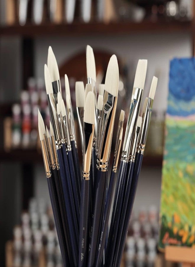 Creative Mark Vesta Synthetic Bristle Artist Paint Brushes for Acrylic Painting - Long Handle Acrylic Paint Brush Set of 7 Mimics Chungking Bristles for Oils and Alkyds - Filbert Sizes 0,1,2,4,6,8,12 - Image 5
