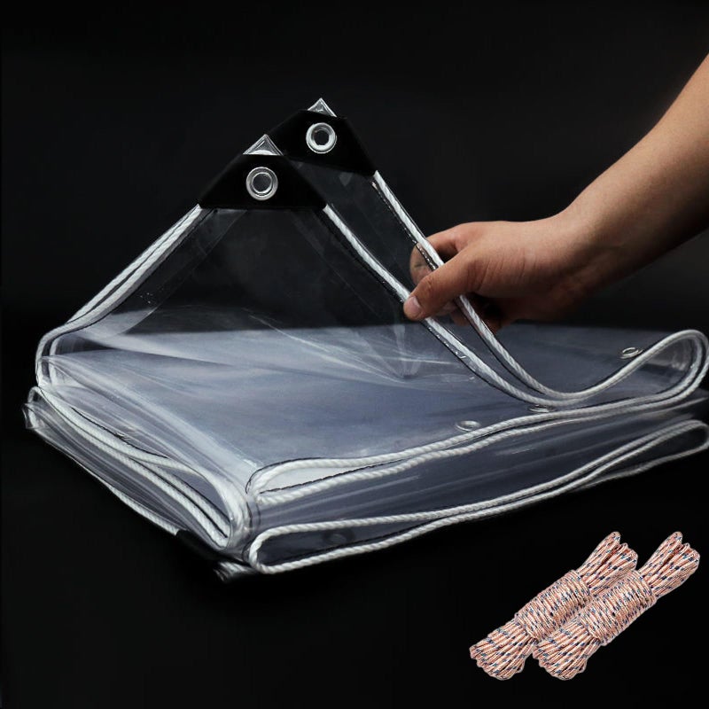 EASTARP غطاء فينيل شفاف بسمك 20 مل من EASTARP مقاس 8'x12'، مقاوم للأشعة فوق البنفسجية، مع حلقات وحواف معززة، مناسب للاحتباس الحراري للنباتات، شرفة، حديقة، سقف حظيرة الحيوانات الأليفة، بالحجم الكامل - Image 1