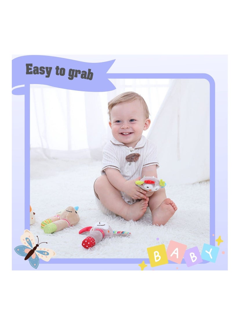 Excefore Baby Rattles That Stimulates the Senses, Plush Toys for Babies, Rattles for 0-6 Months Babies and Baby Rattles 6 to 12 Months, Educational Baby Rattle Toys(Owl) - Image 2